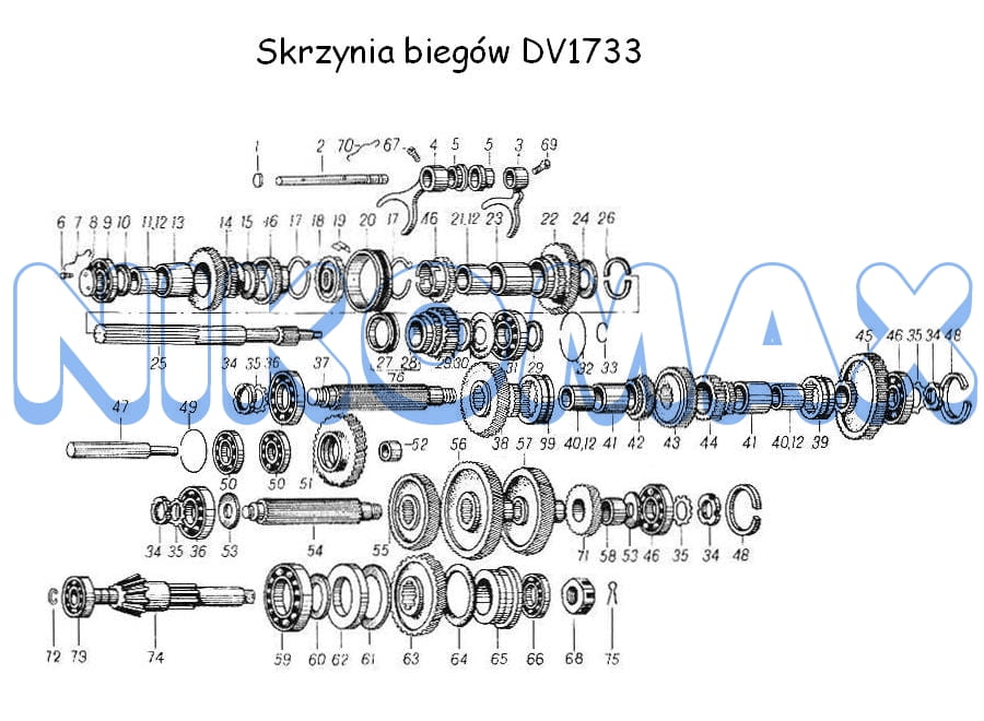 Koło zębate rewersu BALKANCAR DV1733