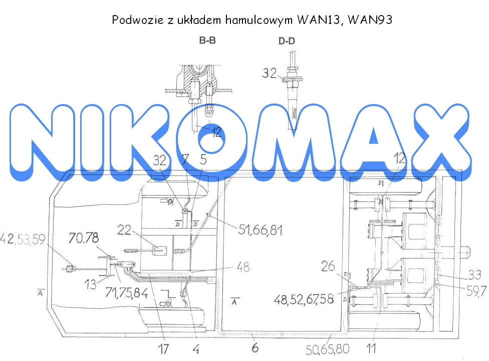 Przewód hamulcowy 095-01-0004 WAN13, WAN93