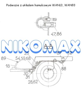Dźwignia hamulca 095-04-0001 WAN13, WAN93